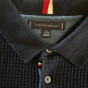 Tommy Hilfiger Men's Waffle Knit Short Sleeve Shirt – XXL – Navy Blue – New